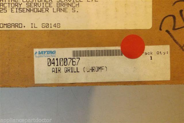 MAYTAG STOVE 04100767 AIR GRILL CHROM NEW IN BOX MAYTAG STOVE 04100767 AIR GRILL CHROM NEW IN BOX